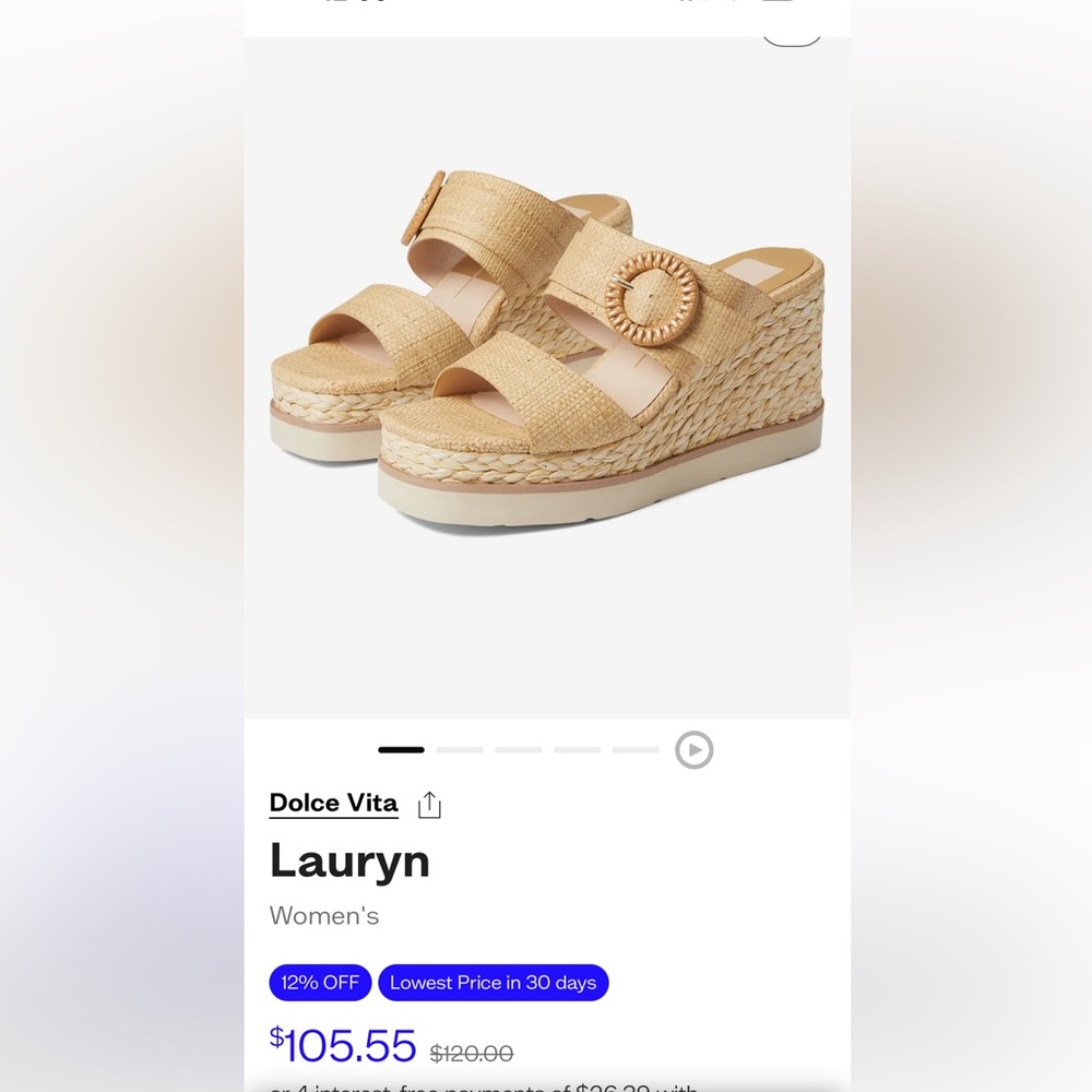 Dolce vita raffia sandal Lauryn size 9